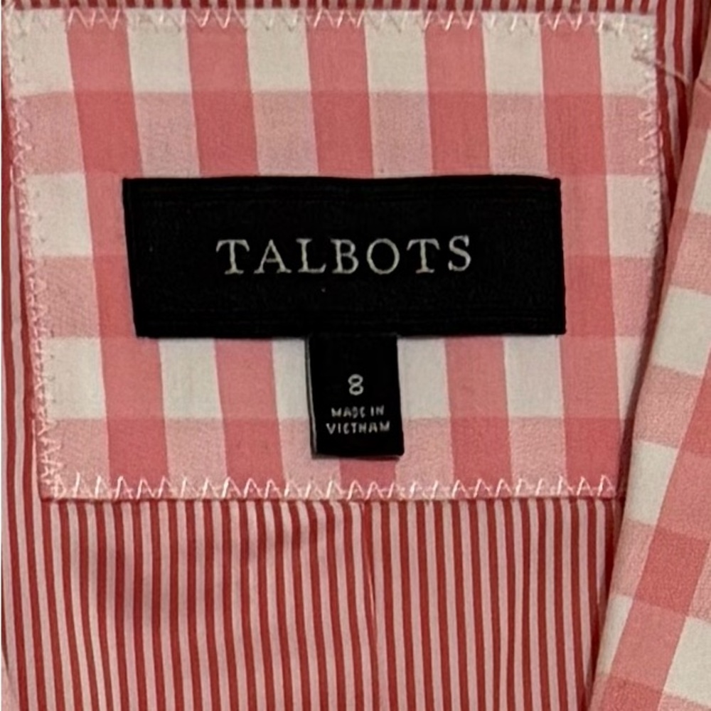Talbots Pink and White Gingham Blazer - Picture 3 of 4